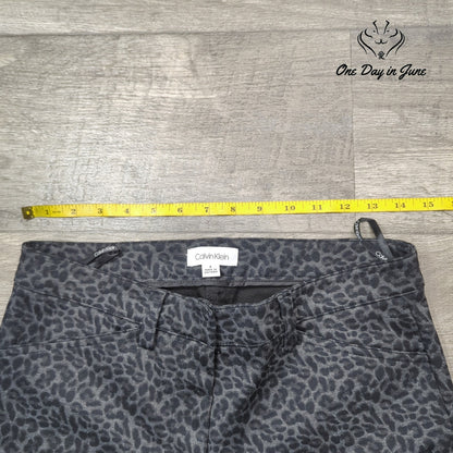 Calvin Klein Grey Leopard Skinny Pants Size 4