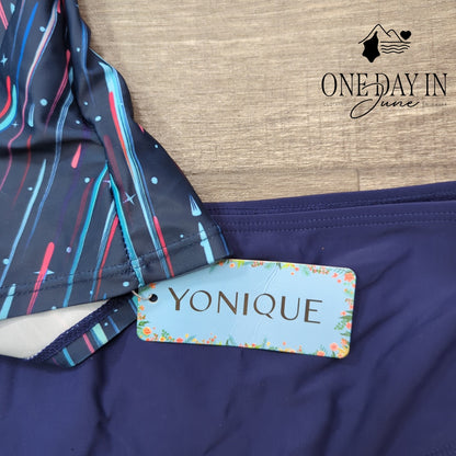 Yonique High Neck Tankini Swimsuit Size M