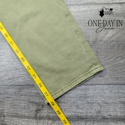 AG Adriano Goldschmied Straight Leg Chino Pants Olive Green NWT Size 4 (27)