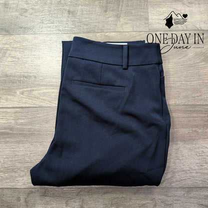 Ann Taylor The Straight Mid Rise Straight Leg Dress Pants Navy Blue NWT Size 12
