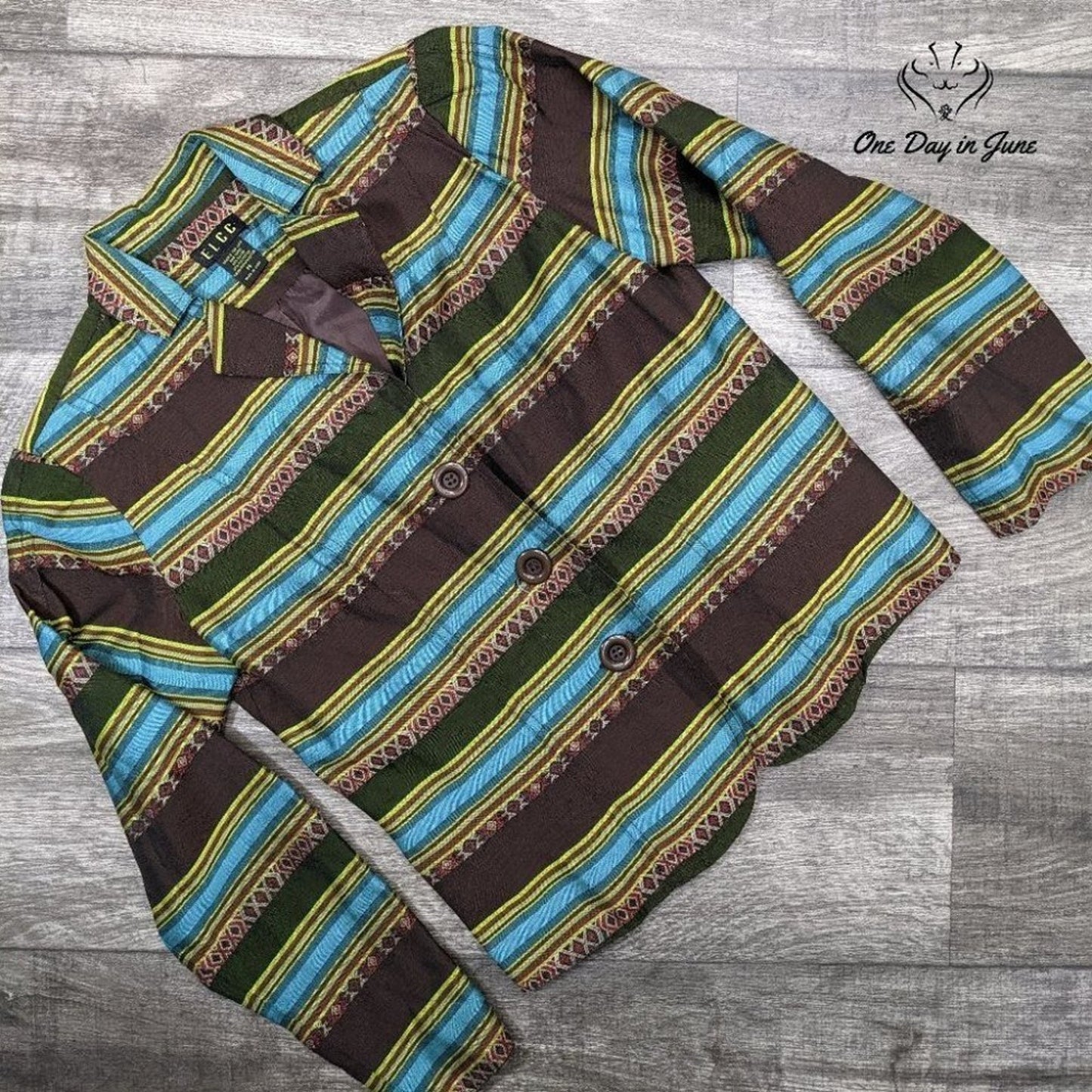 ELCC Petite Button Front Blazer Size PS