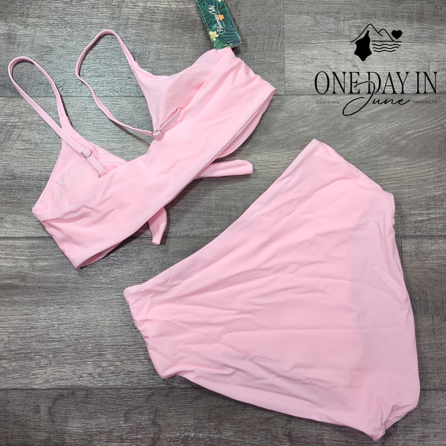 Blooming Jelly High Waist Tie Knot Bikini Swimsuit Size L