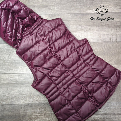 Marc New York Andrew Marc Hooded Puffer Vest Burgundy Lightweight Women's Size M