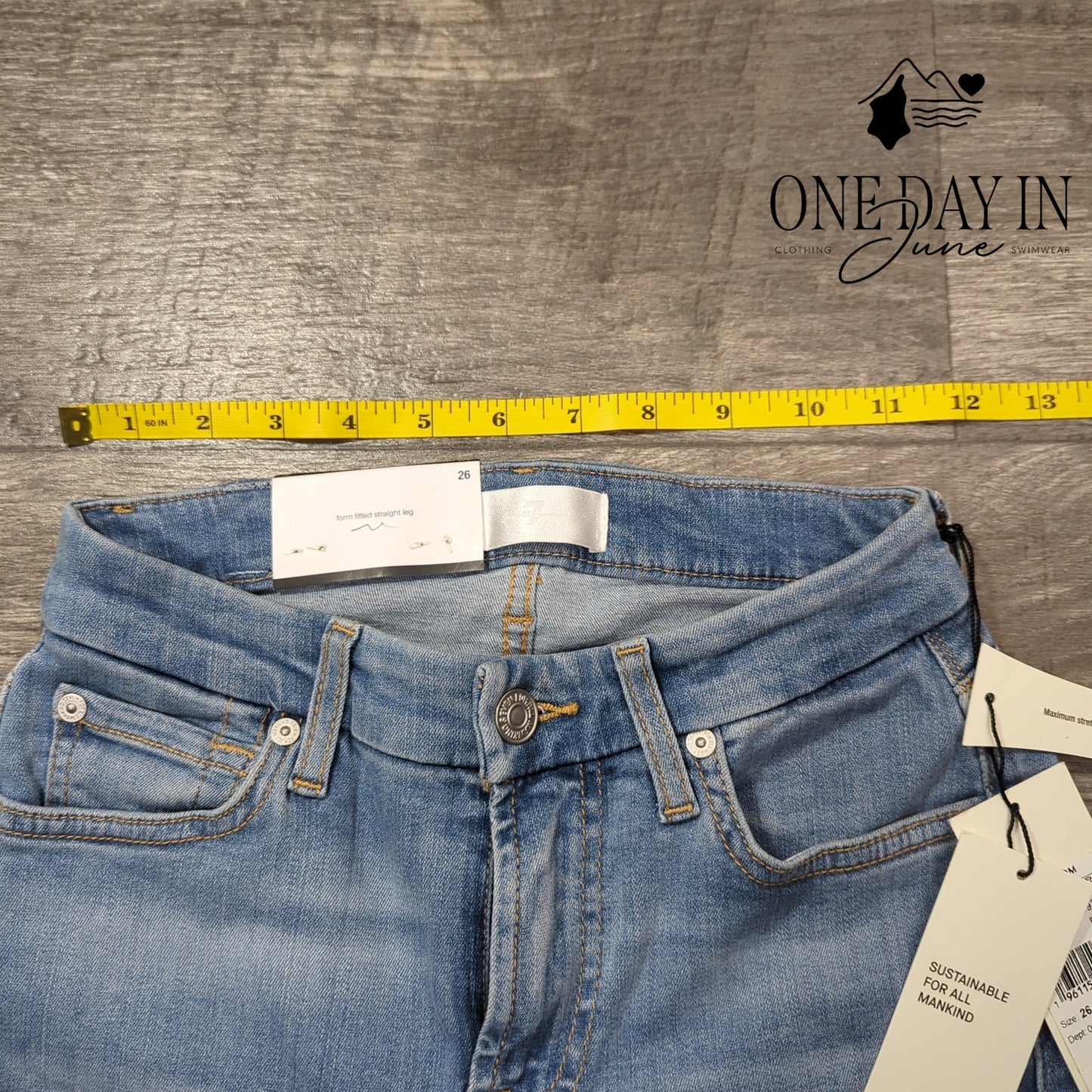 7 For All Mankind Kimmie Straight Jeans Slim Illusion Luxe NWT $198 Size 2 (26)