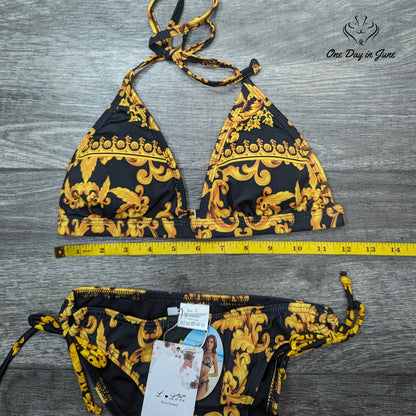 Fokulunda Halter String Bikini Swimsuit Size S