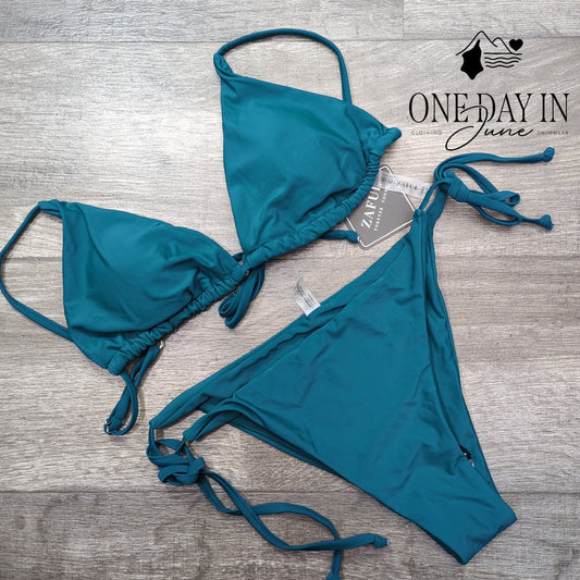 Zaful Adjustable Triangle Tie Side Bikini Swimsuit Size M
