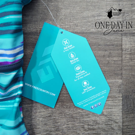 Free Country Tropical Turquoise Tankini Top Size XXL