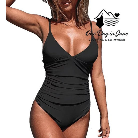 Cupshe V Neck Tummy Control One Piece Swimsuit Size S