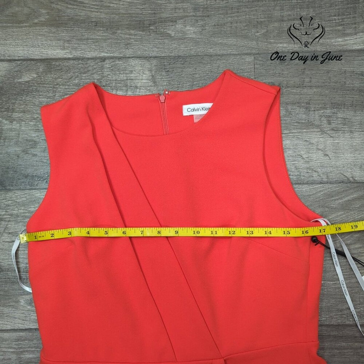 Calvin Klein Sleeveless Draped Sheath Dress Coral Orange NWT $134 Size 10