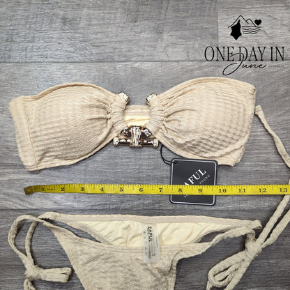 Zaful Bandeau Tie Side Cheeky Bikini Swimsuit Size S