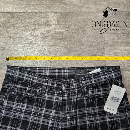 AG Adriano Goldschmied Jodi Crop Jeans Black Gray Plaid NWT Size 2 (26)