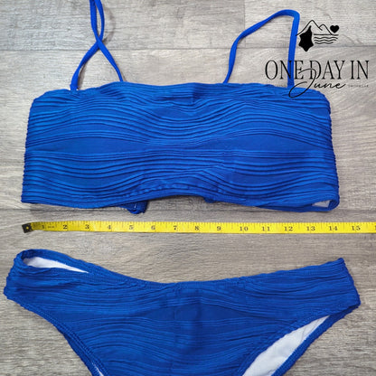 Zaful Textured Bandeau Bikini Swimsuit Size M