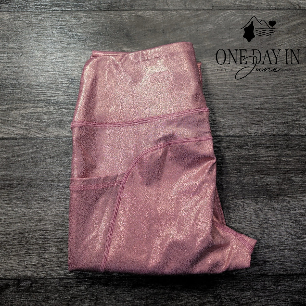 Susan G. Komen Earth Yoga Metallic Pink High Rise Pocket Leggings NWT Size XL