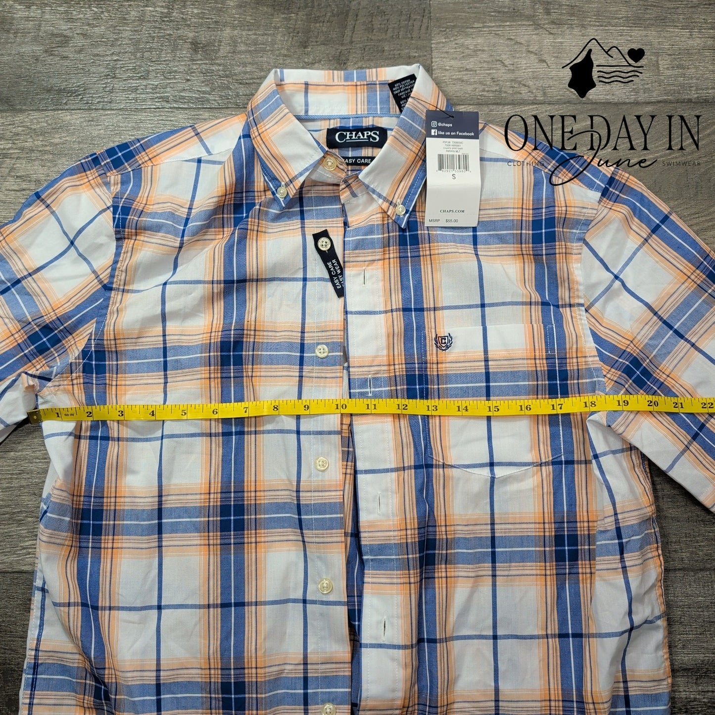 Chaps Easy Care Short Sleeve Button Front Shirt Size S