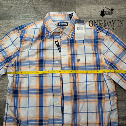 Chaps Easy Care Short Sleeve Button Front Shirt Size S