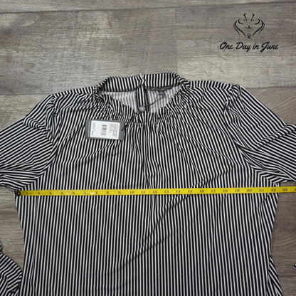 Adrianna Papell Long Sleeve Striped Top Size XL