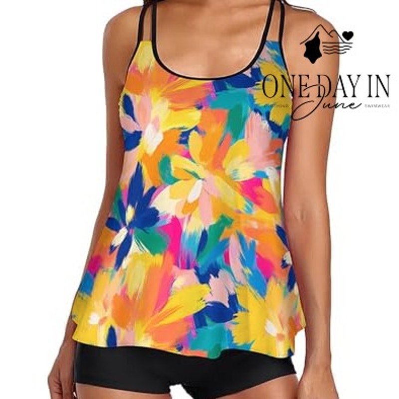 Rxrxcoco Floral Boyshort Tankini Swimsuit Size XL