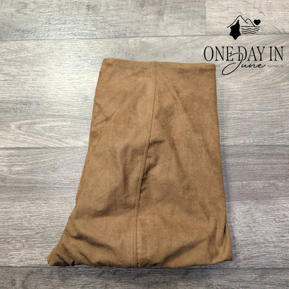 Lysse Pull On Faux Suede Skinny Pants Toffee Brown NWT Size L