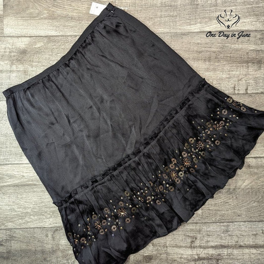 Dana Buchman Silk Beaded Lined Skirt Size 16