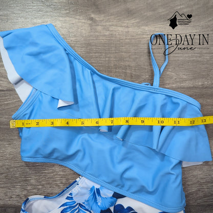 Aleumdr One Shoulder Cutout One Piece Swimsuit Size 10Y