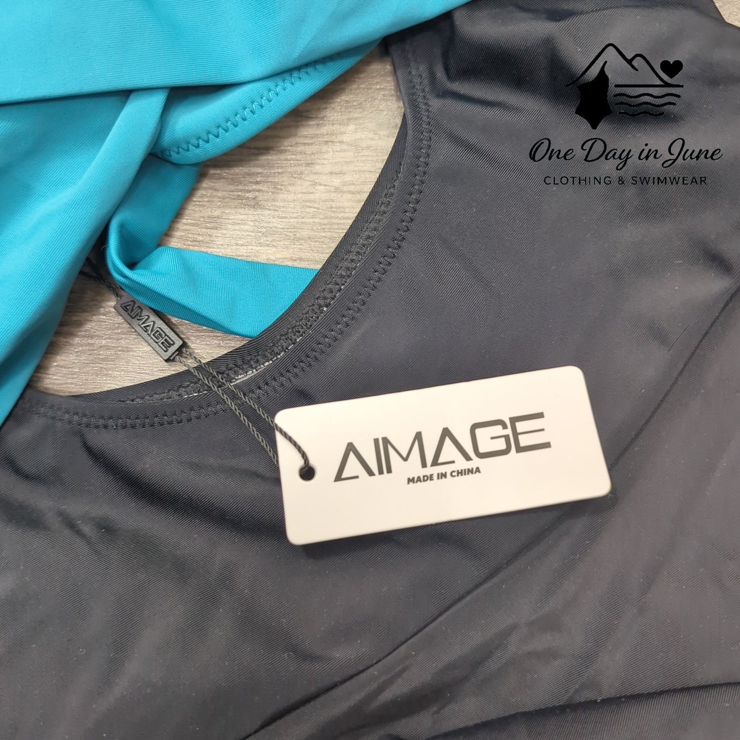 Aimage Cross Front Cut Out Swimdress Swimsuit Size M