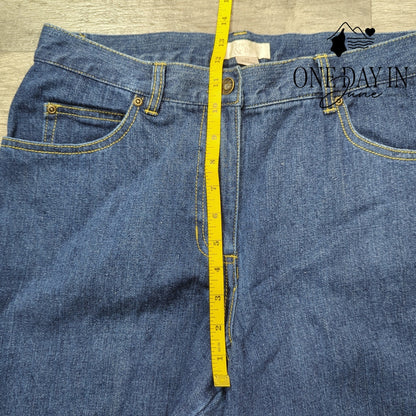 Christopher & Banks Embroidered Hemmed Straight Leg Jeans Size 12