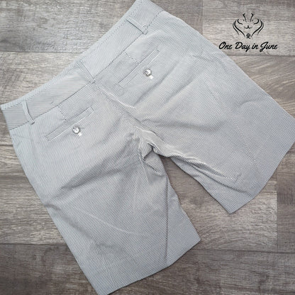 The Limited Pinstripe Bermuda Shorts Black White Cotton Stretch Size 4