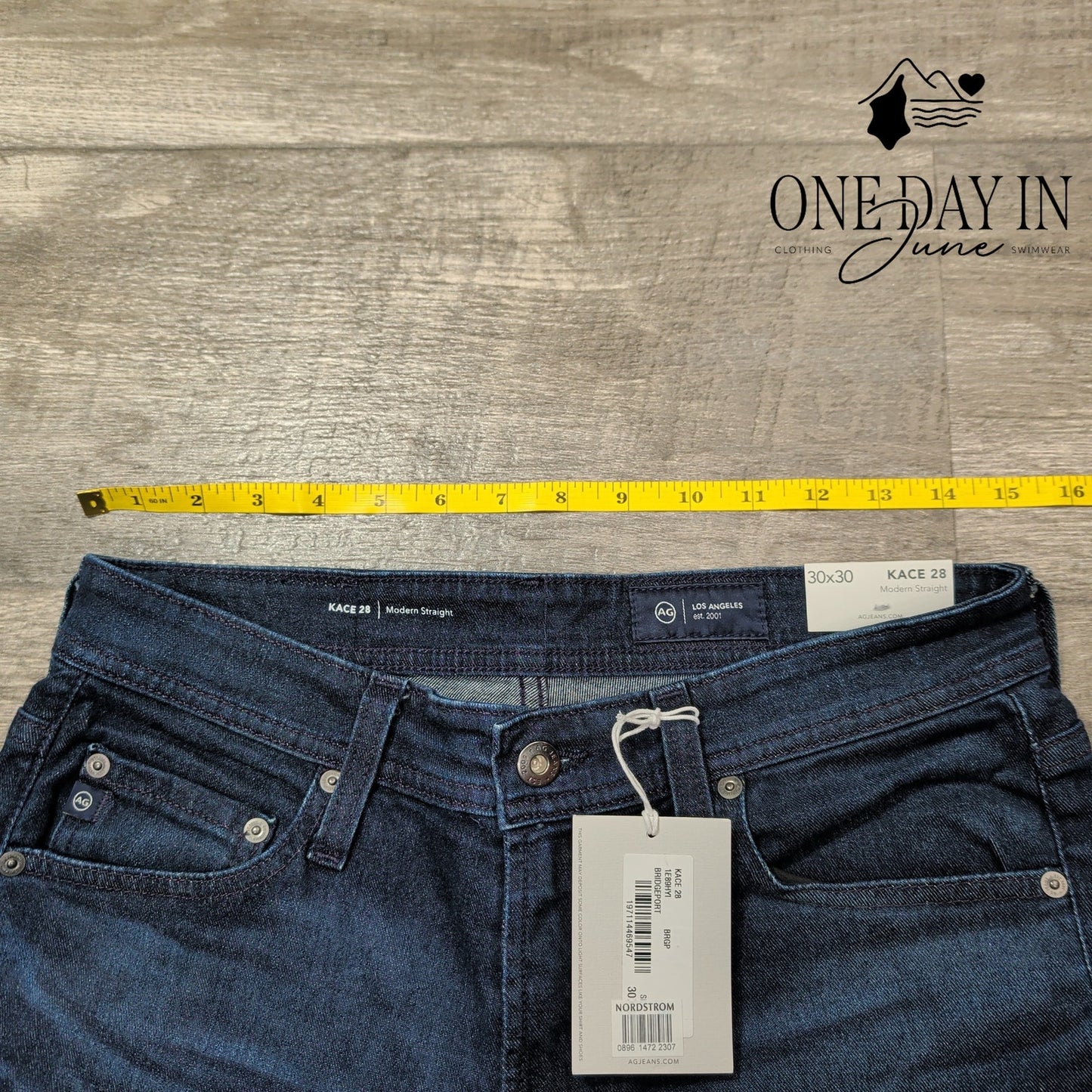 AG Adriano Goldschmied Kace Modern Straight Jeans Bridgeport Dark NWT Size 30X30