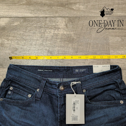 AG Adriano Goldschmied Kace Modern Straight Jeans Bridgeport Dark NWT Size 30X30
