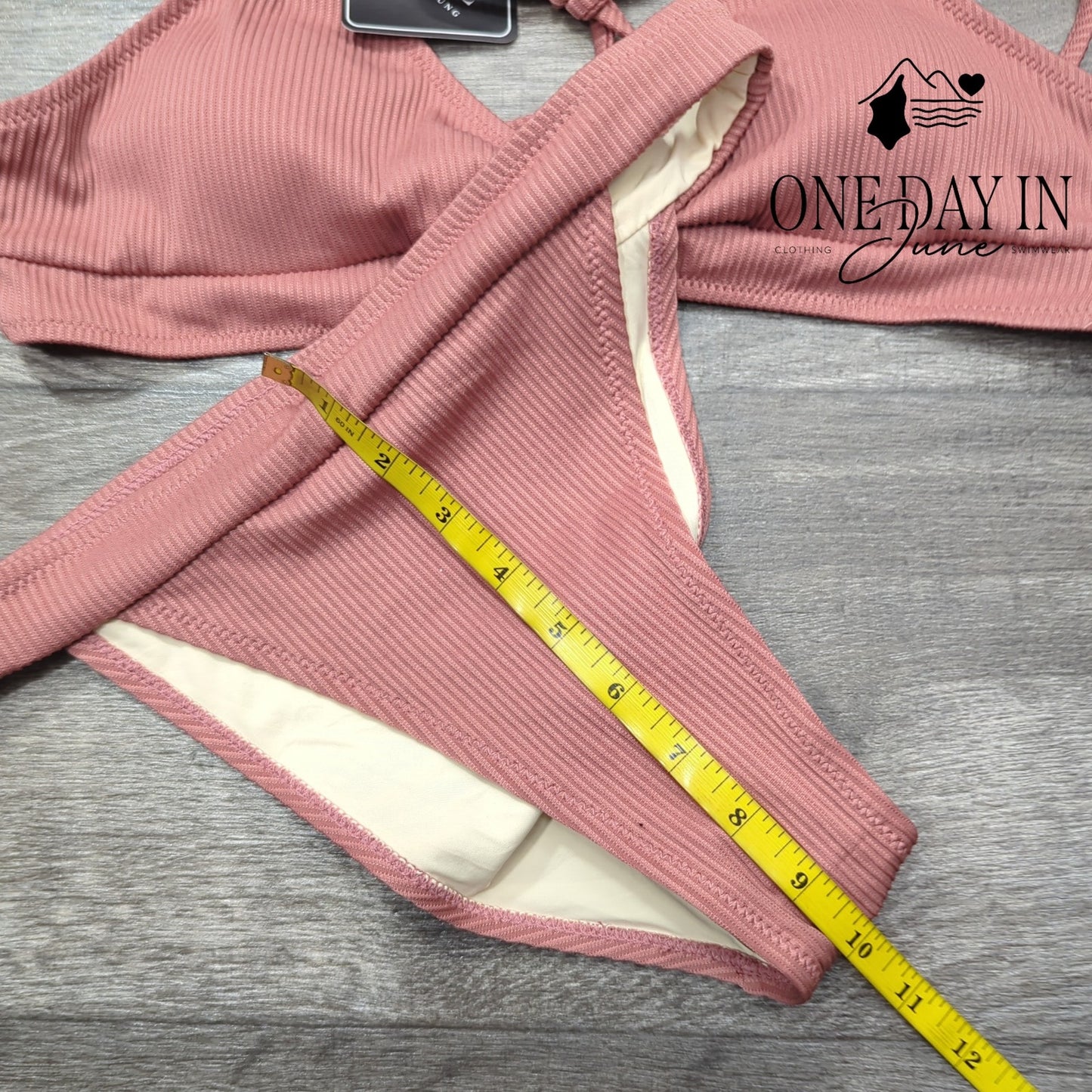 Zaful Strappy Back Ribbed Bikini Swimsuit Size M