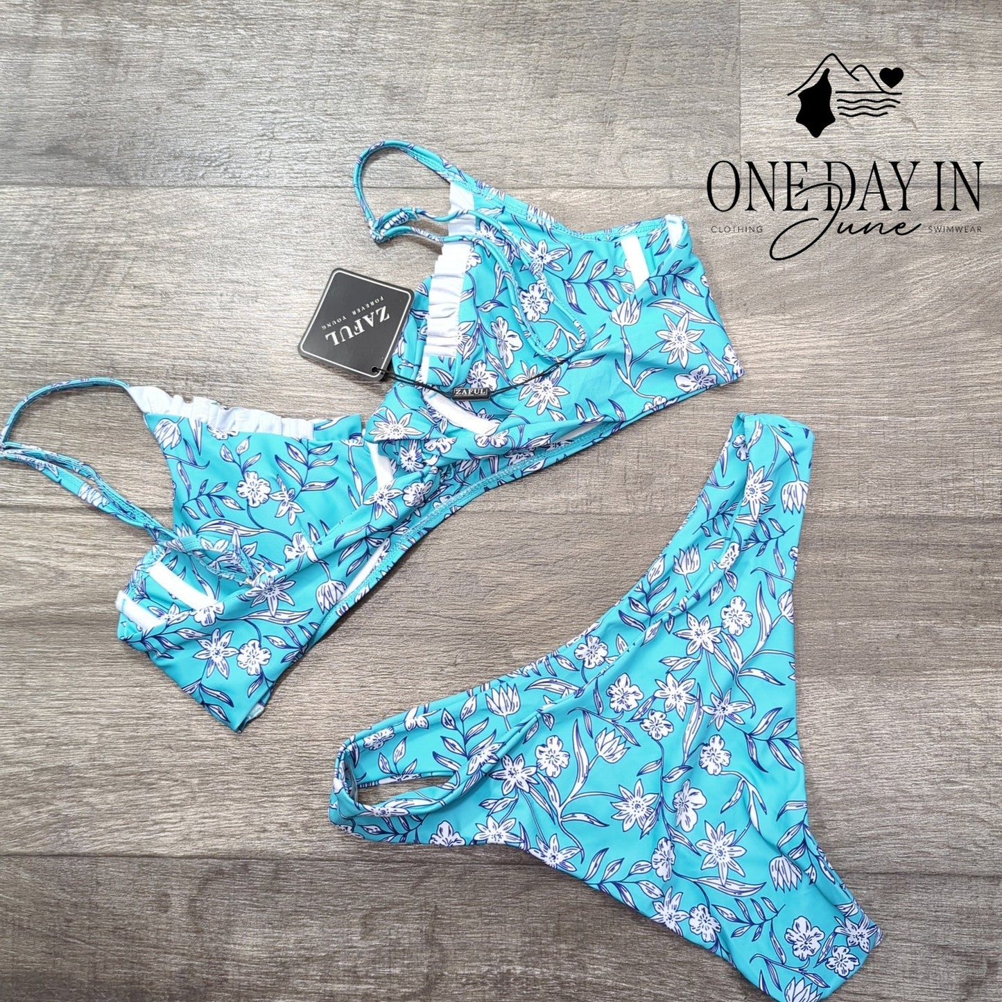 Zaful Tie Back Underwire Bikini Swimsuit Size S