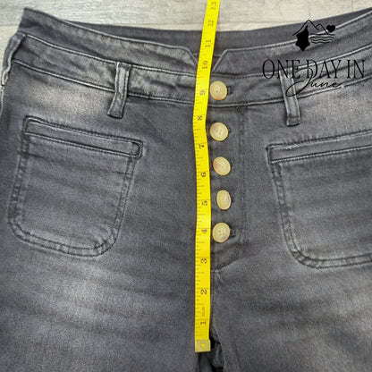 Pilcro and the Letterpress High Rise Slim Button Fly Jean Black NWT $148 Size 27