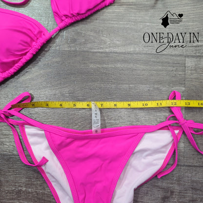 Suvimuga Adjustable Triangle Padded Ruched Bikini Swimsuit Size S