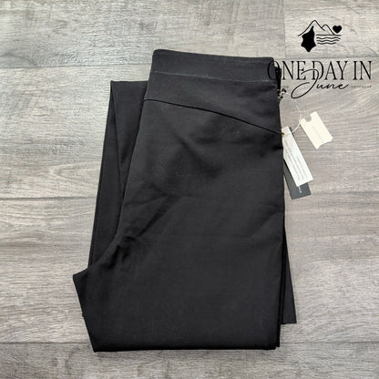 Anthropologie The Essential Flare Pants Black High Rise Stretch NWT Size 10