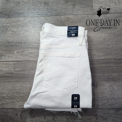 J.Crew High Rise Skinny White Jeans Signature Stretch NWT Size 8 (29)