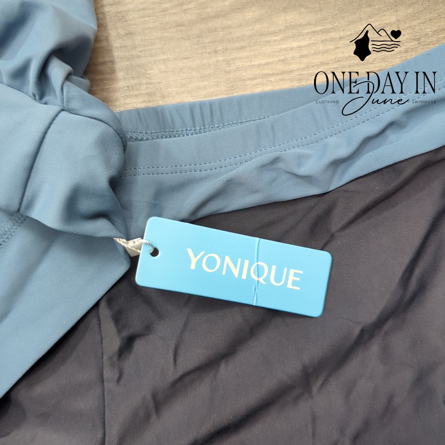 Yonique Blouson Drawstring Boy Short Tankini Swimsuit Size L