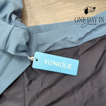 Yonique Blouson Drawstring Boy Short Tankini Swimsuit Size L