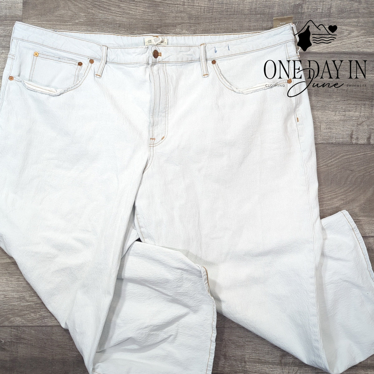 Madewell The Perfect Vintage Wide Leg Jeans White NWT Plus Size 26W