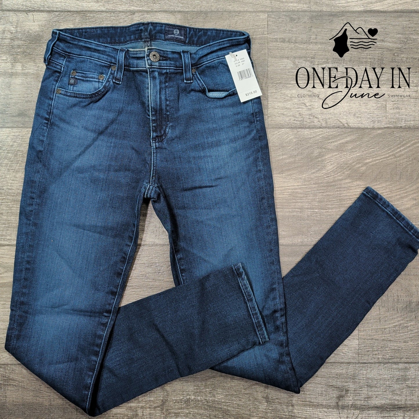 AG Adriano Goldschmied Jeans Straight Leg Dark Wash Stretch NWT $215 Size 4 (27)