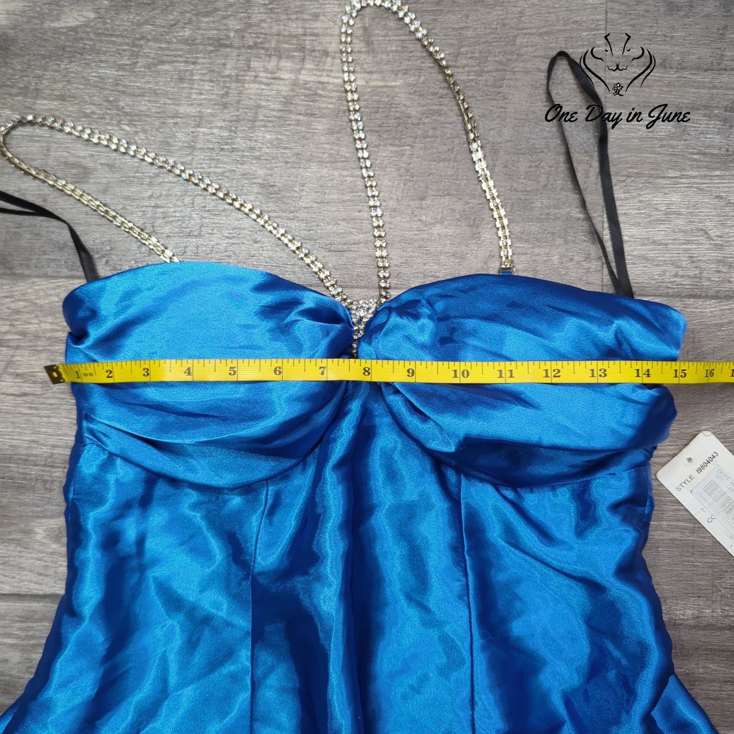 B. Darlin Formal Mini Dress Cobalt Blue Rhinestone NWT Size 11/12