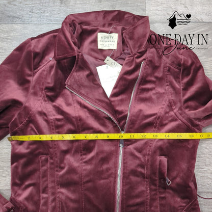 Ashley by 26 International Zip Front Velour Jacket Size M