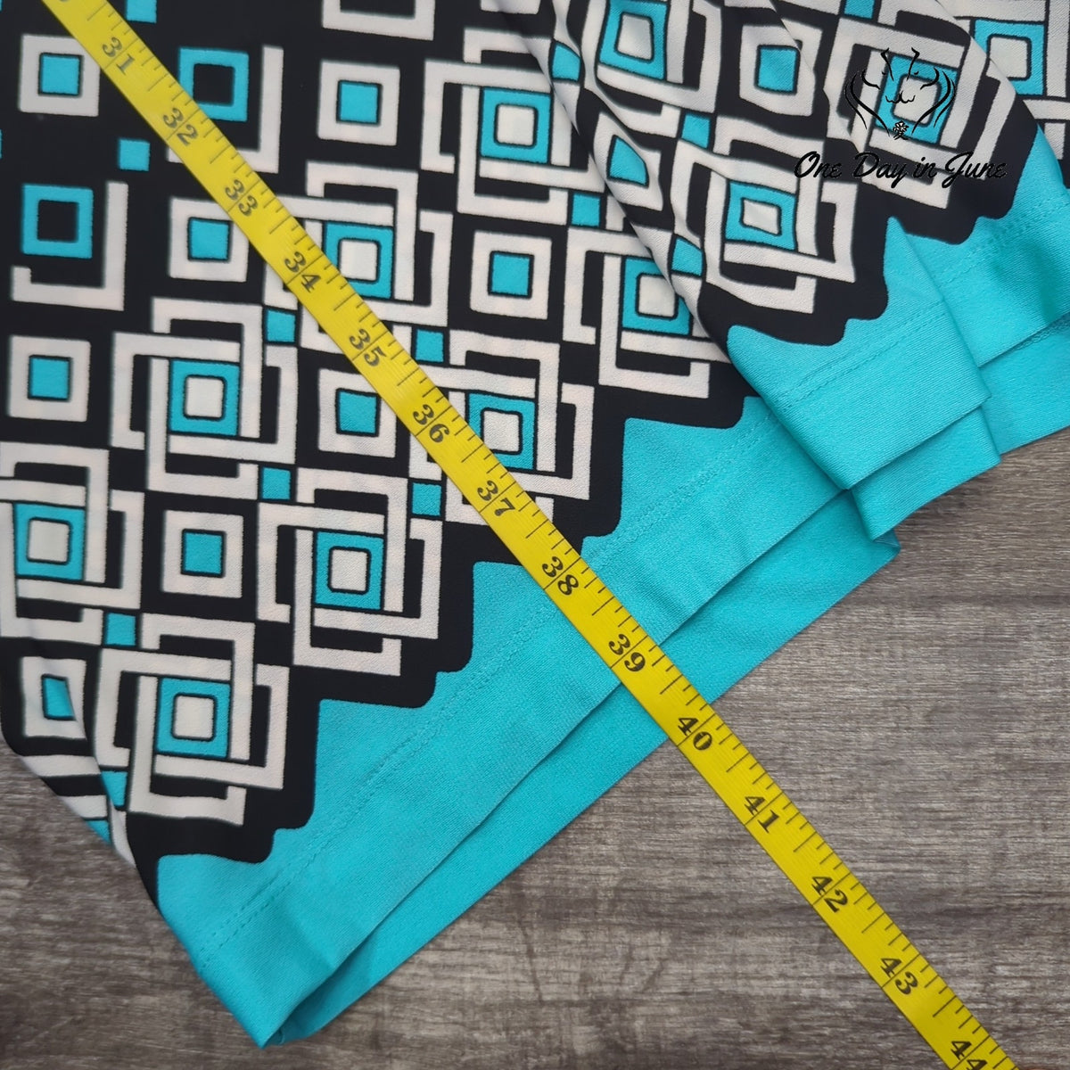 Liz Claiborne Sleeveless Geometric Mini Dress Black Turquoise NWT Size L