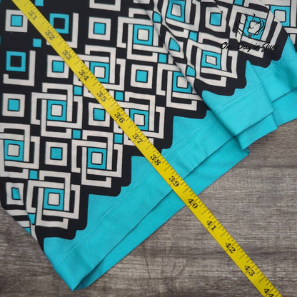 Liz Claiborne Sleeveless Geometric Mini Dress Black Turquoise NWT Size L