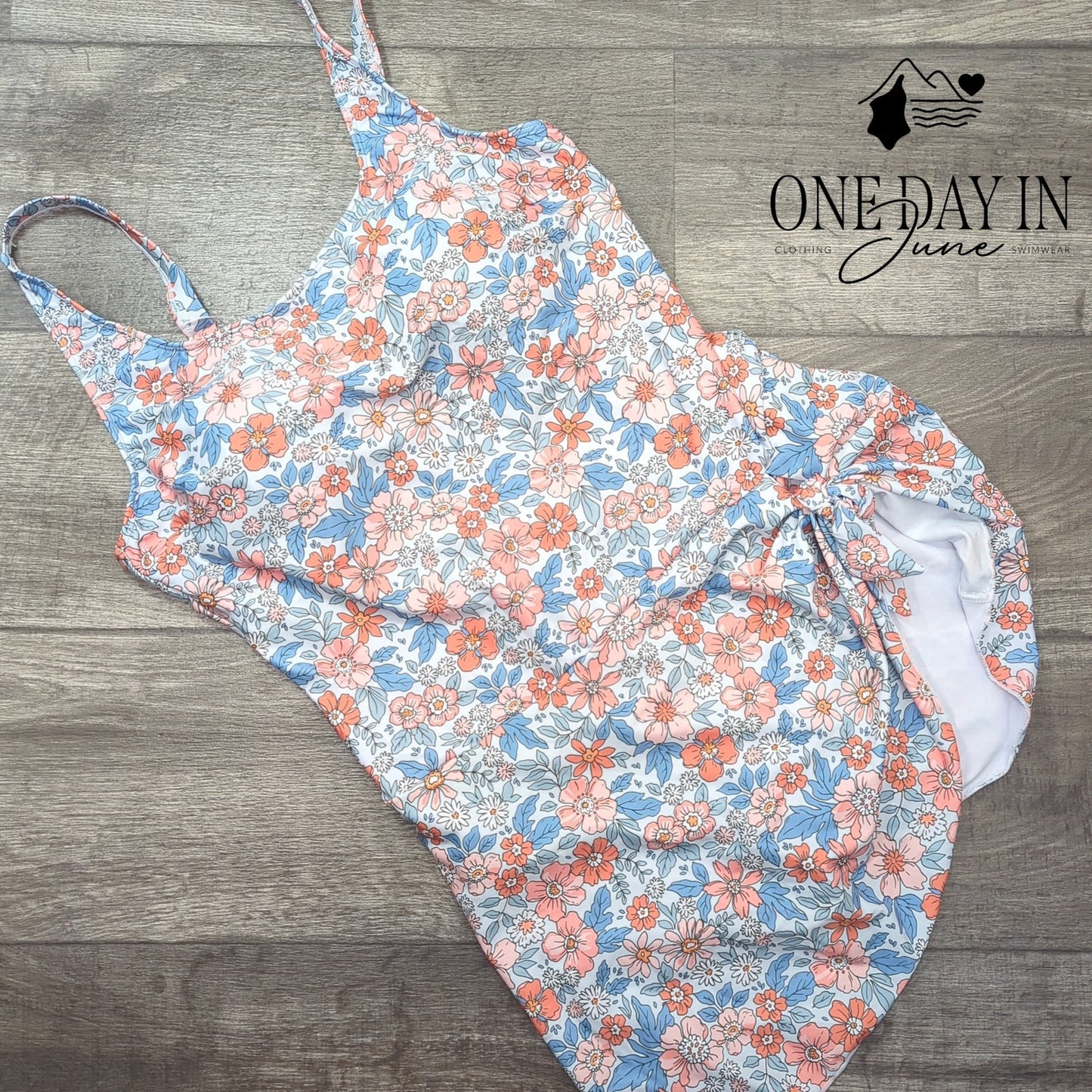 Eomenie Floral Skirted One Piece Swimsuit Size 2XL