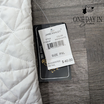 Jane Ashley Petite Quilted Full Zip Vest Size PXL