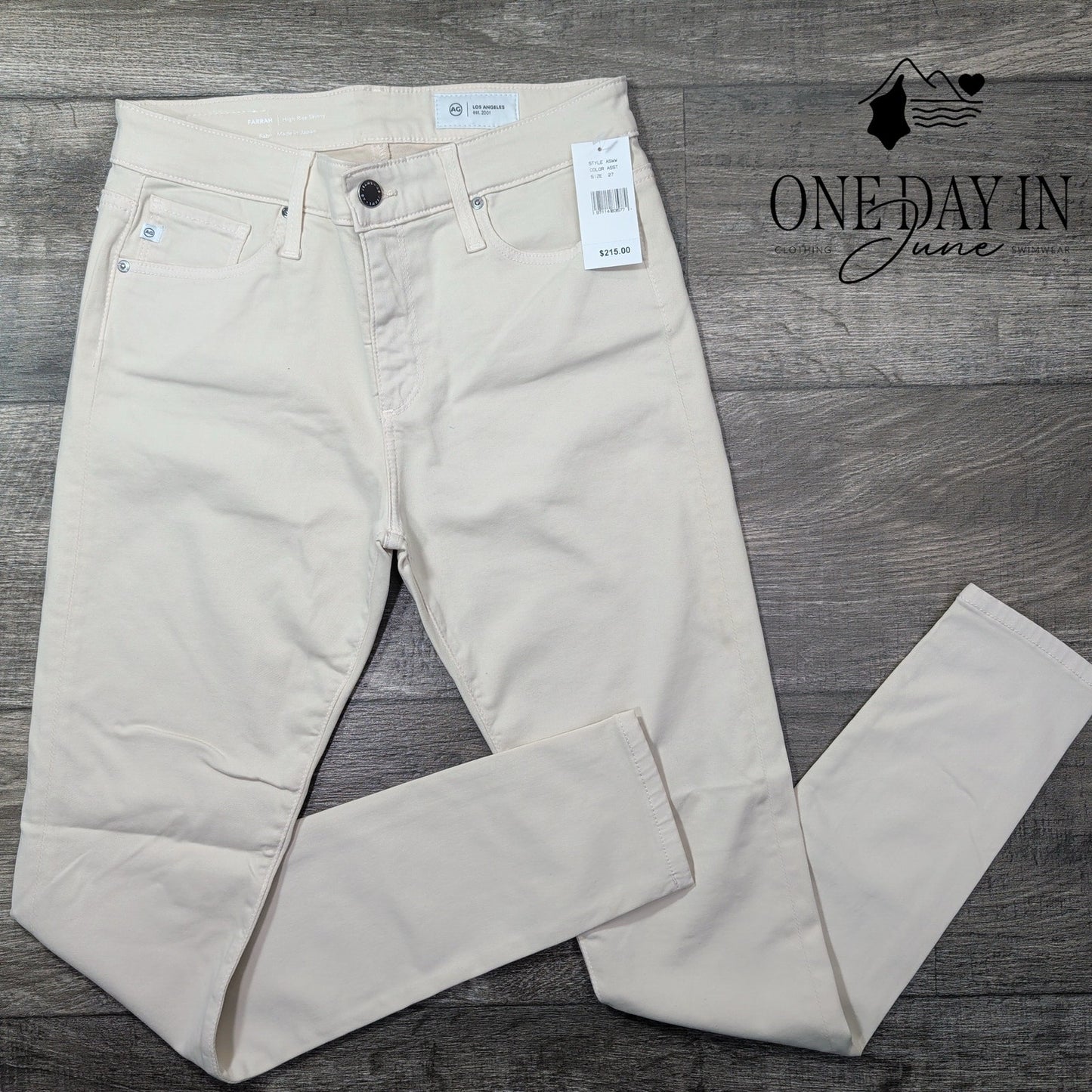 AG Adriano Goldschmied Farrah High Rise Skinny Jeans Cream Stretch NWT Size 4