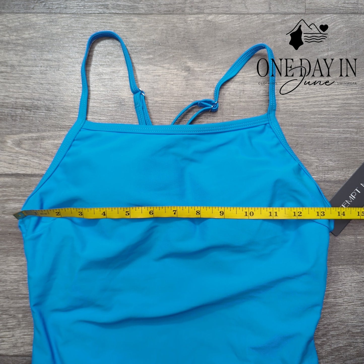 Tempt Me Straight Neck Athletic Racer Back One Piece Swimsuit Size M