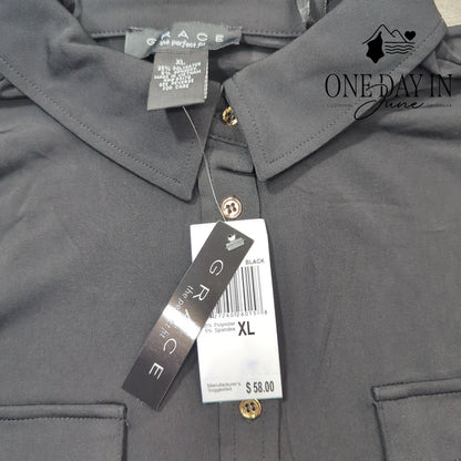 Grace Half Sleeve Button Front Blouse Size XL