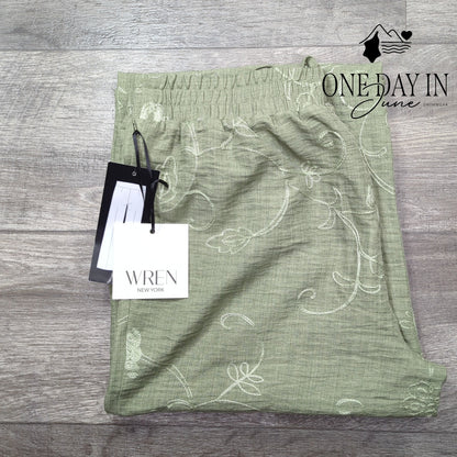 Wren Embroidered Draw String Wide Leg Pants Size M