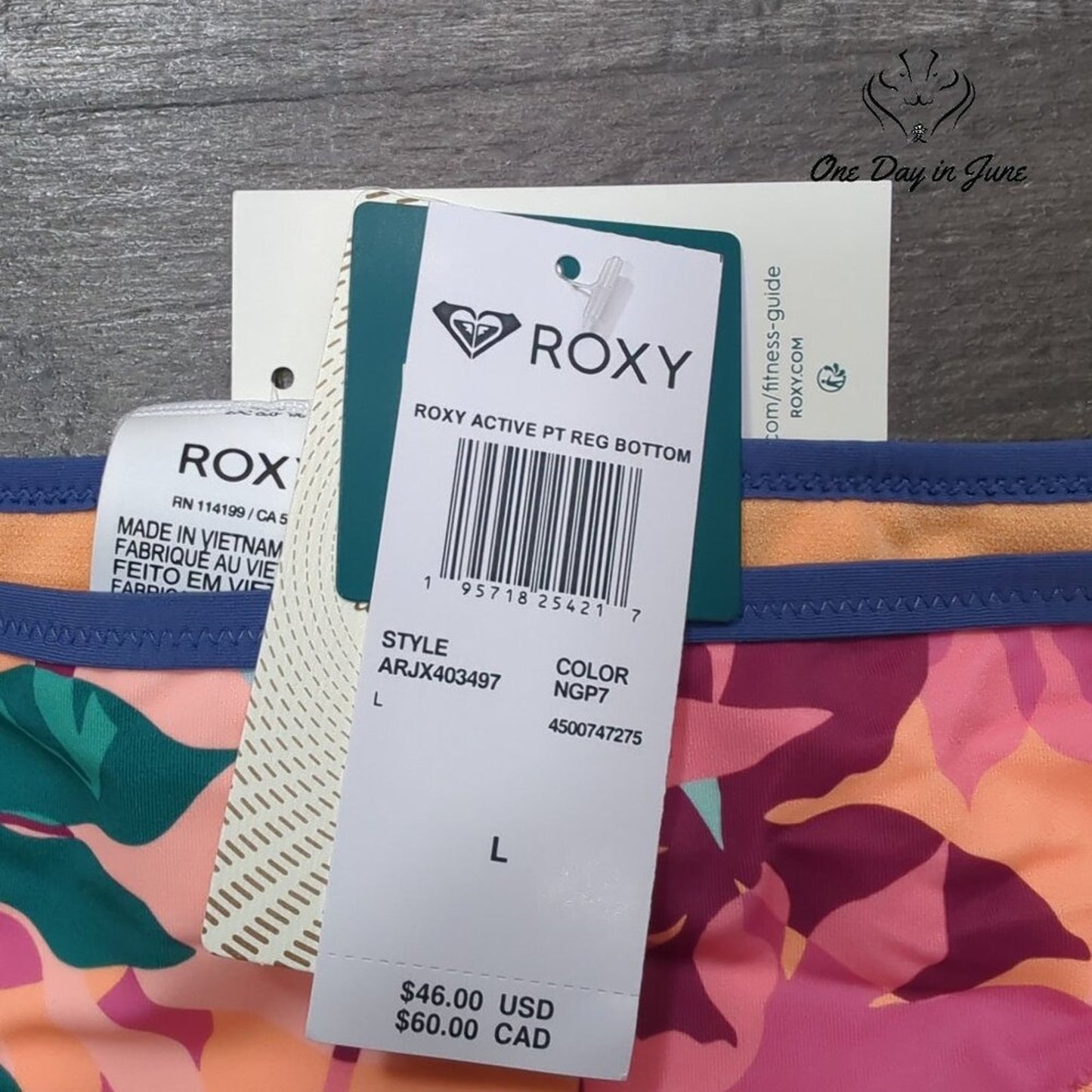 Roxy Active PT Bikini Bottom Size L